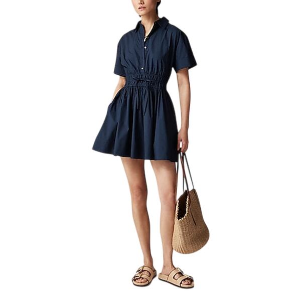 J.Crew Dresses & Skirts - J.Crew Tall 'Elena' Blue Cotton Mini Shirt Dress Size 8T